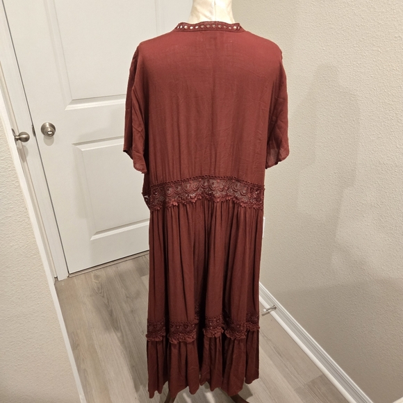 Torrid Duster Length Kimono, Rust, Size 2 - Picture 7 of 9